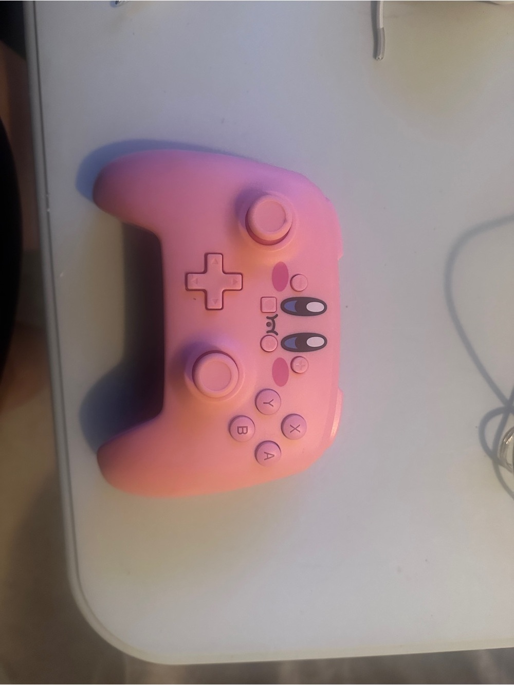 Cute Pink Wireless Gaming Controller with Character Accents